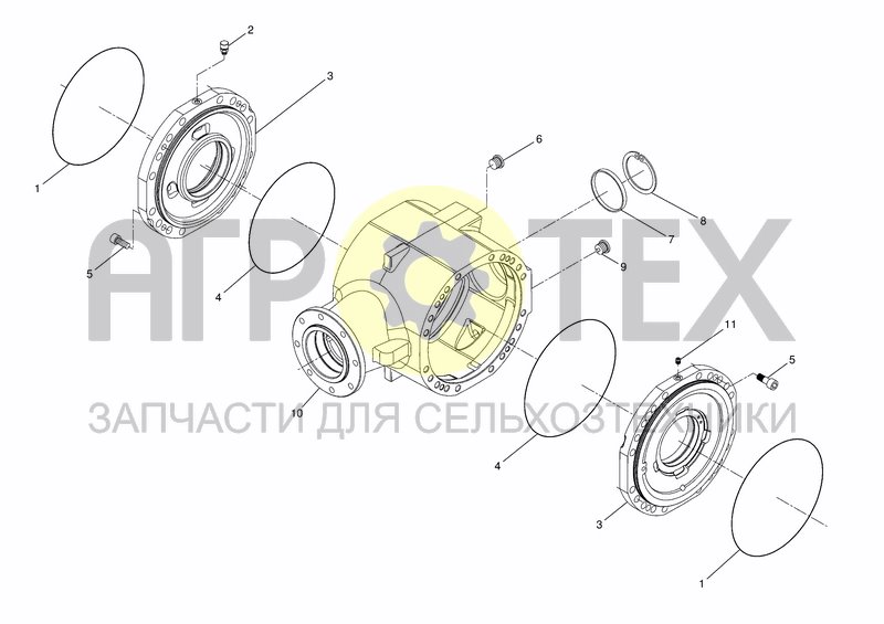 Чертеж AXLE TYP 123 CENTRAL HOUSING FROM S.NR. 69234