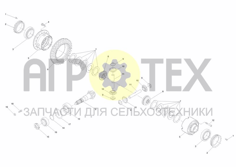 Чертеж AXLE TYP 123 DIFFERENTIAL FROM S.NR. 69234