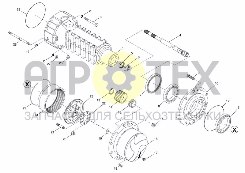 Чертеж AXLE TYP 123 HUB REDUCTION FROM S.NR. 69234