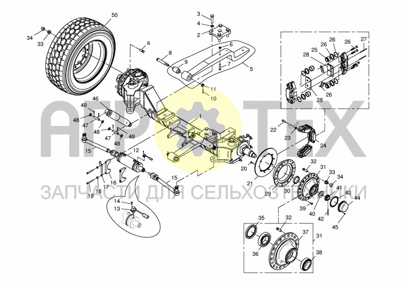 Чертеж REAR AXLE 25-40KM/H