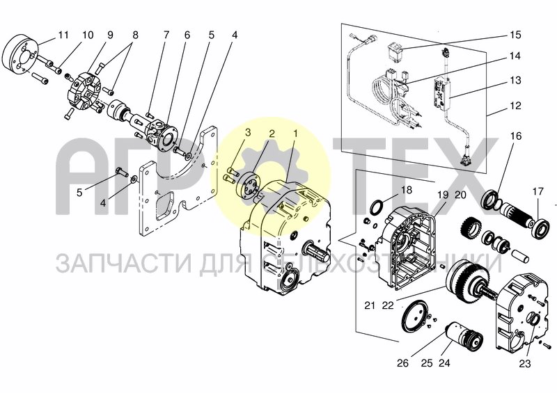 Чертеж REDUCTION GEAR WITH POWER TRAIN