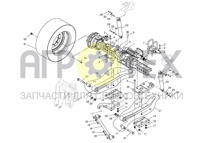 Чертеж FRONT AXLE