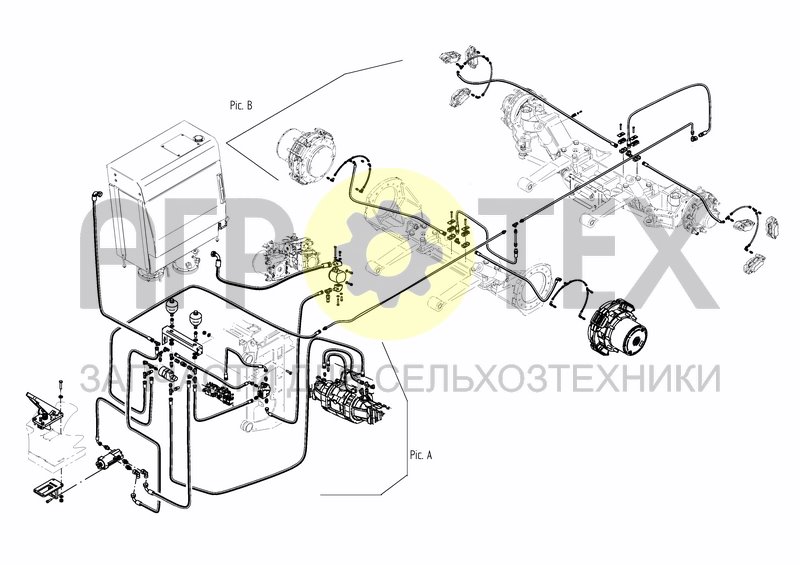 Чертеж HYDRAULIC SYSTEM - OVERVIEW BRAKES