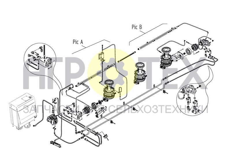 Чертеж HYDRAULIC SYSTEM - OVERVIEW MIXER