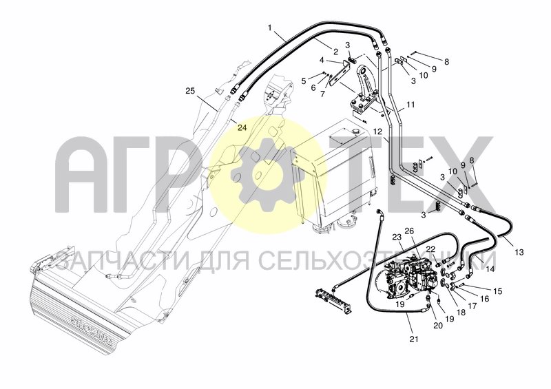 Чертеж HYD. SERVICE SYSTEM - CHOPPER DRIVE