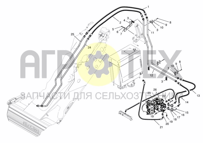 Чертеж HYD. SERVICE SYSTEM - CHOPPER DRIVE