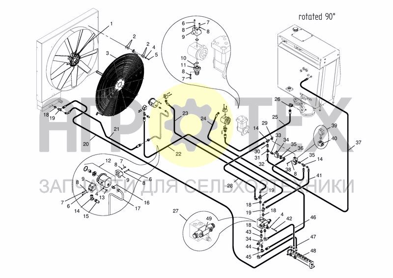 Чертеж HYDRAULIC SYSTEM - FAN