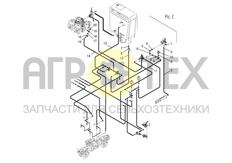 Чертеж HYDRAULIC SYSTEM - BRAKE/EMERGENCY ACTUATION