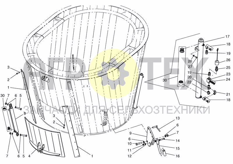 Чертеж HOPPER-SLIDE WITH HYDR INDICATOR / COUNTER KNIFE