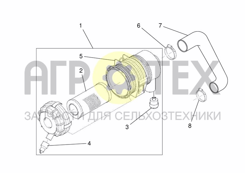 Чертеж MOTOR - AIR FILTER SYSTEM