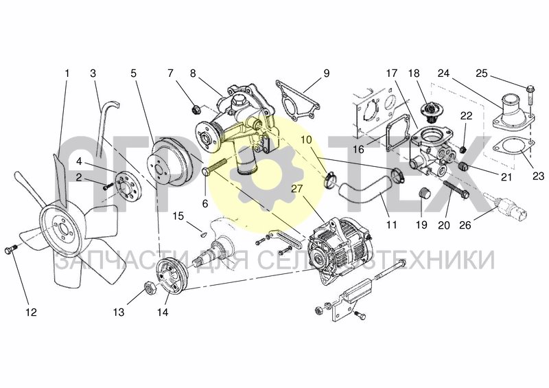 Чертеж MOTOR - COOLING SYSTEM