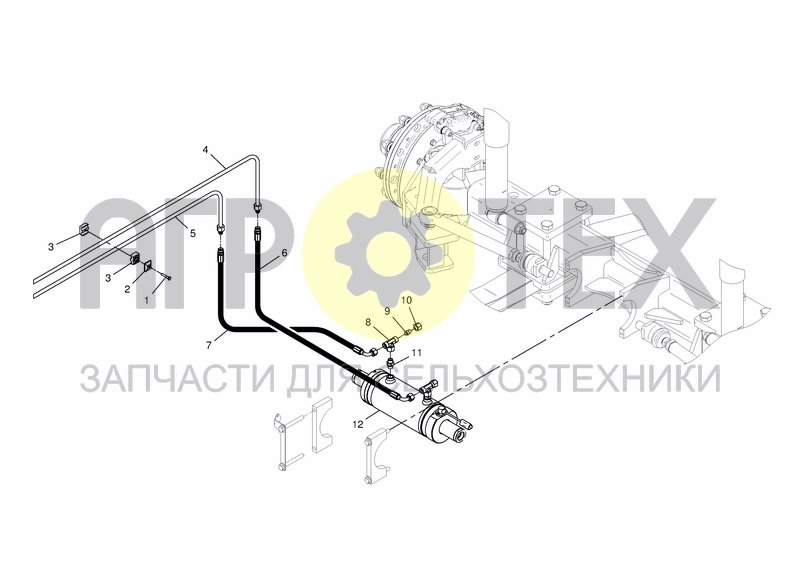 Чертеж HYDRAULIC SYSTEM - STEERING REAR AXLE