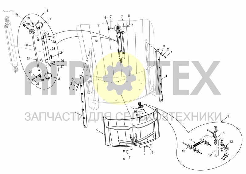 Чертеж HOPPER - SLIDE SIDE FRONT LEFT/REAR RIGHT