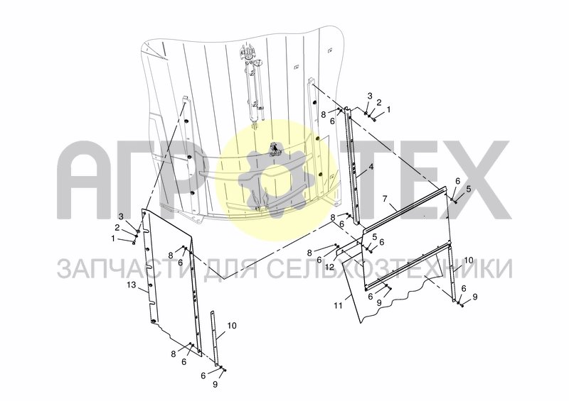 Чертеж HOPPER - SIDE DOOR PROTECTION FL/RR