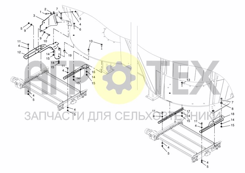 Чертеж CHAIN CONVEYOR - ATTACHMENTS FIX