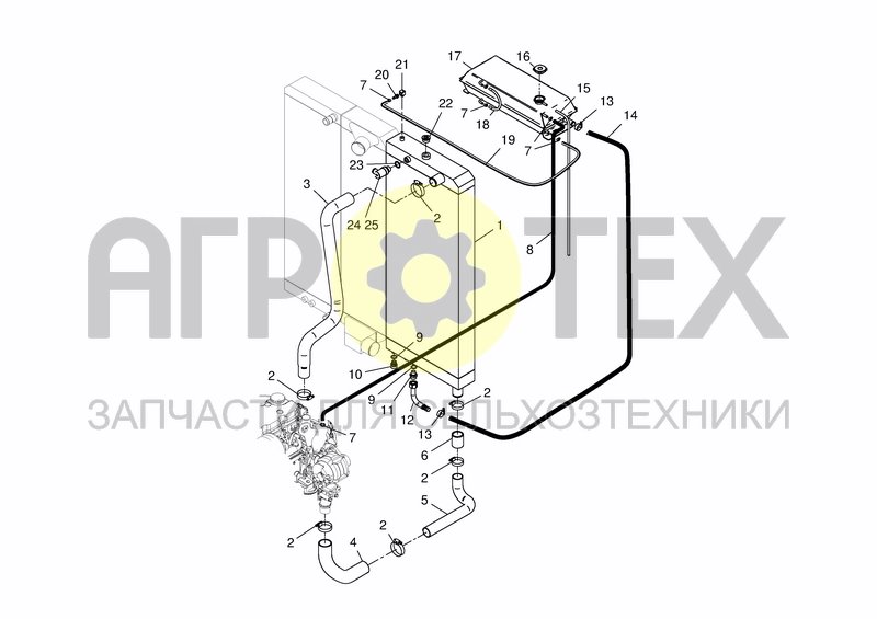 Чертеж COOLING SYSTEM - WATER From S.Nr. 78330