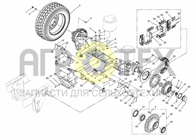 Чертеж REAR AXLE 25-40KM/H