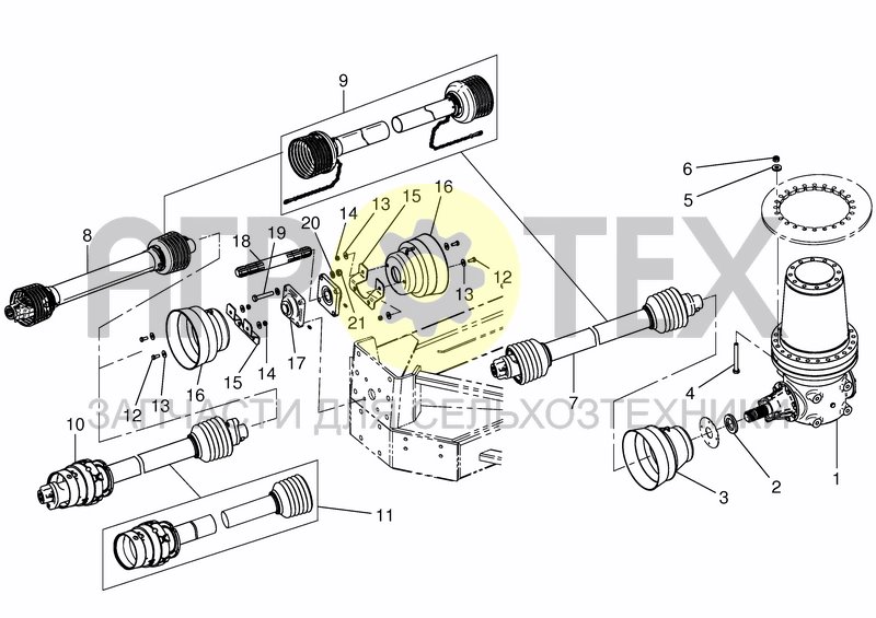 Чертеж CARDAN DRIVE / GEARBOX