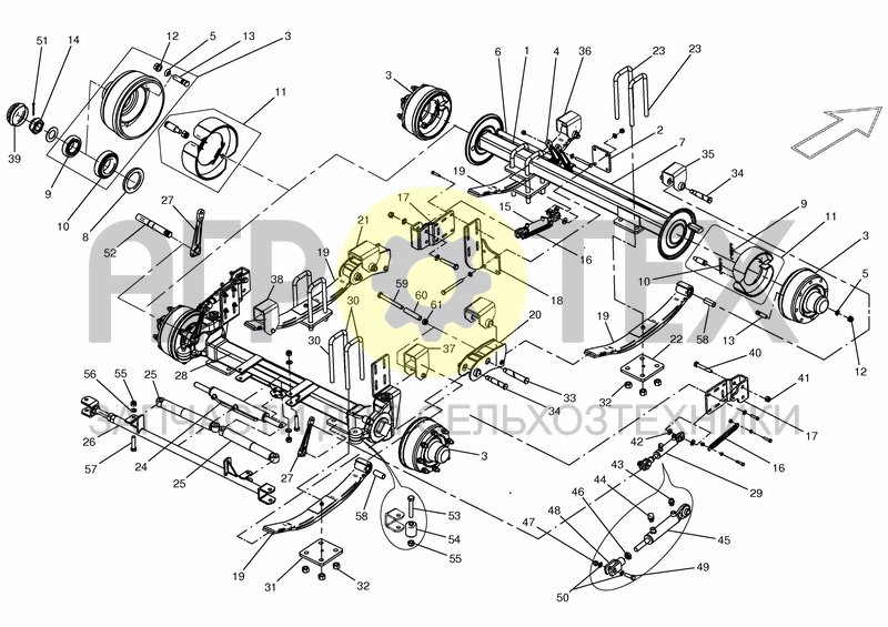 Чертеж STEERING-/TANDEM AXLE - D 30