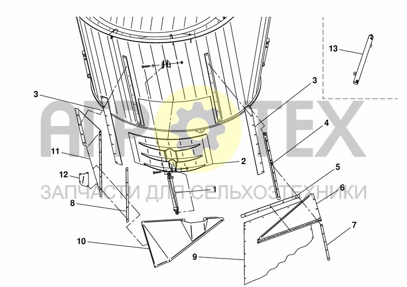 Чертеж SIDE DOOR RR (400 MM TOW MIDDLE)