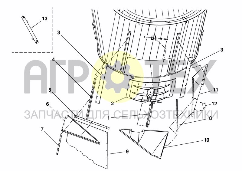 Чертеж SIDE DOOR REAR LEFT (400 MM TOWARDS MIDDLE)