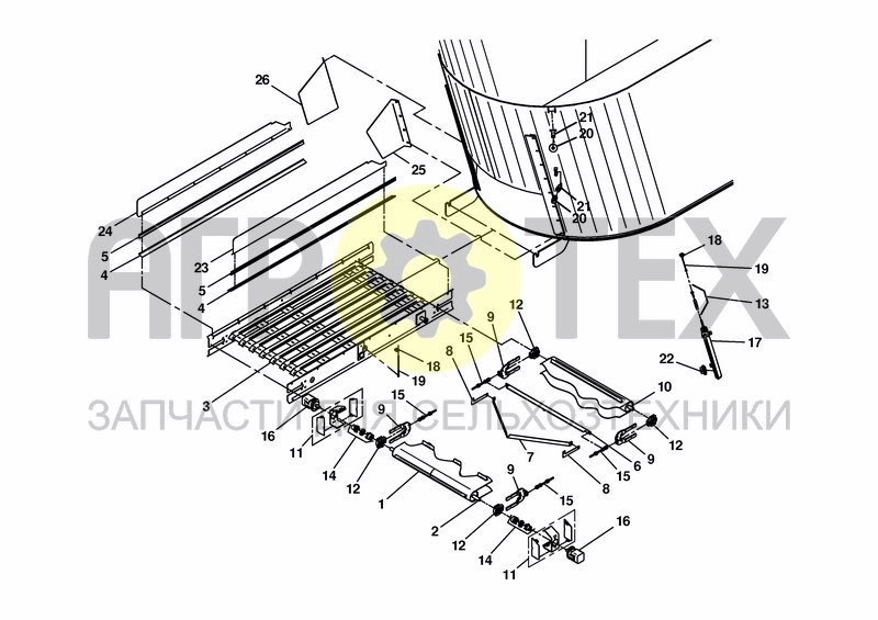 Чертеж FOLD CONV 2340MM REAR MIDDLE