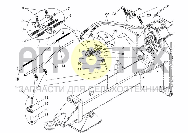 Чертеж HYDR GEARSHIFT SSG60 - LOWER DRAWBAR