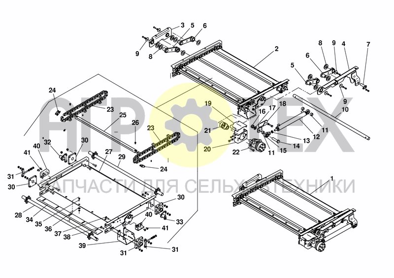 Чертеж CHAIN CONV 750MM RETRACTABLE FR