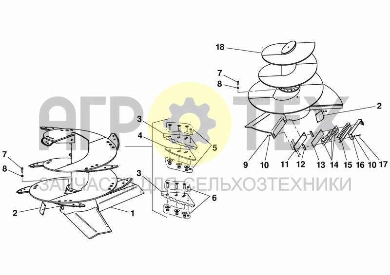 Чертеж MIXING AUGERS