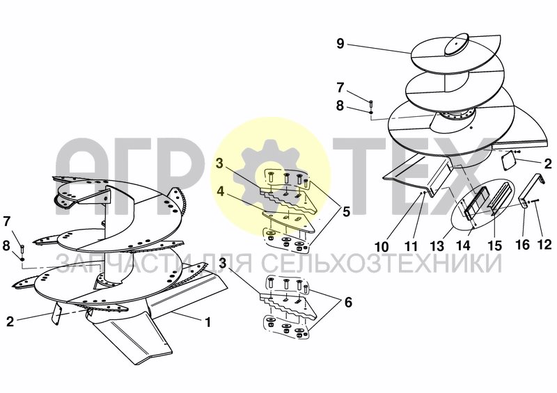 Чертеж MIXING AUGERS