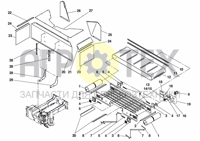 Чертеж CONVEYOR 2400MM - FRONT