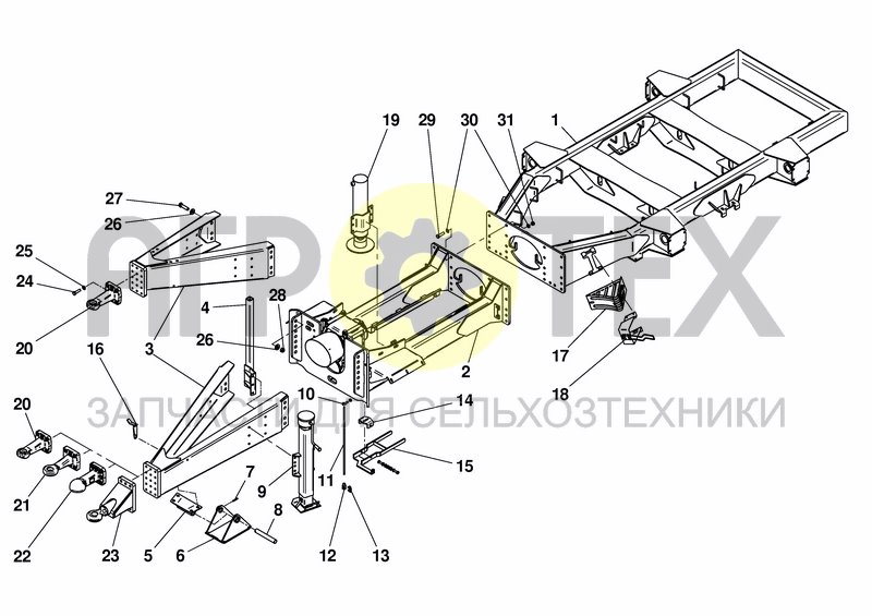 Чертеж CHASSIS/DRAWBAR