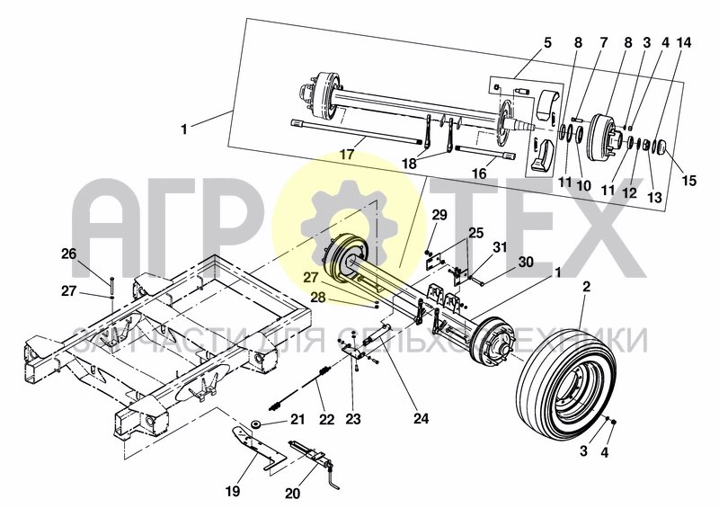 Чертеж AXLE - STANDARD BRAKE