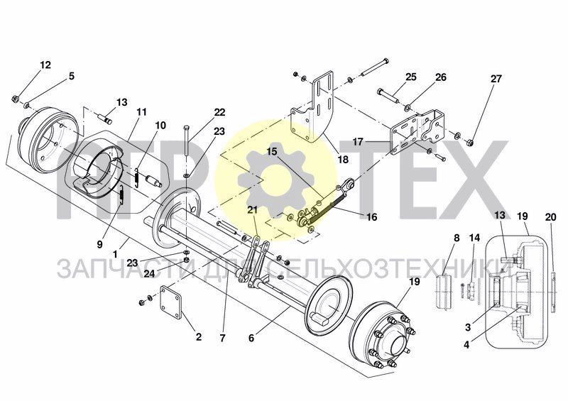 Чертеж SINGLE AXLE 1300/1400/1750