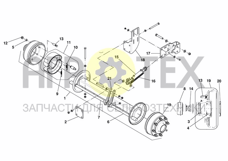 Чертеж SINGLE AXLE 1300/1400/1750