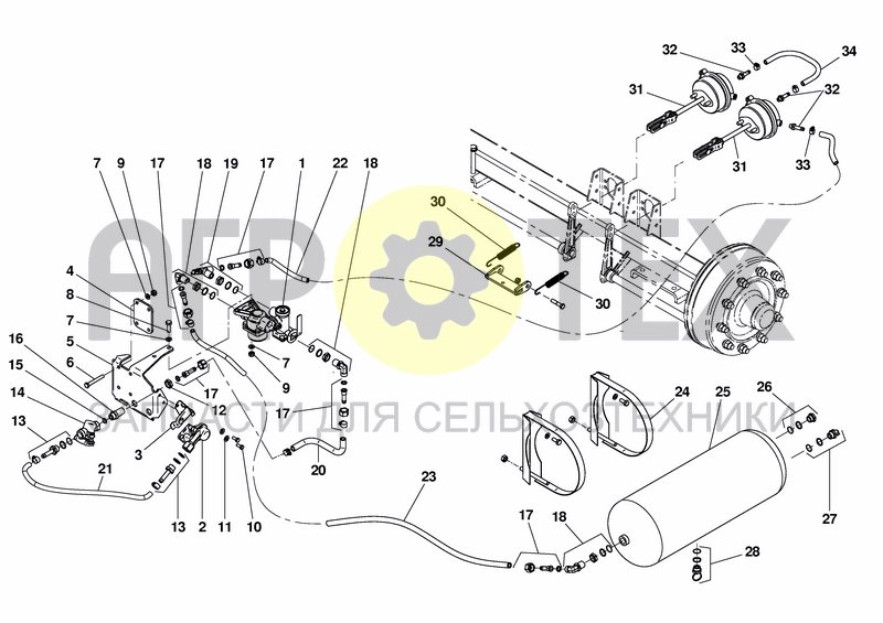 Чертеж SINGLE LINE AIR BRAKE