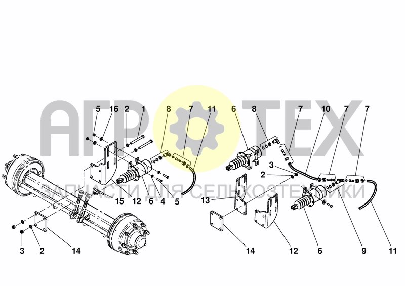 Чертеж AIR BRAKE CYLINDER