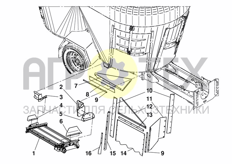 Чертеж CHAIN CONV RETRACT FR - MOUNT