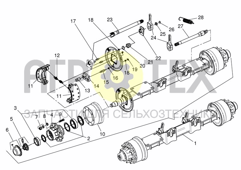 Чертеж SINGLE AXLE/BRAKE 300X135 - 0000084893