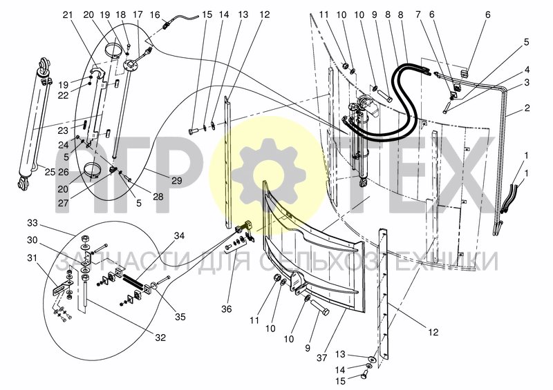 Чертеж HOPPER - SLIDE SIDE FRONT RIGHT/REAR LEFT