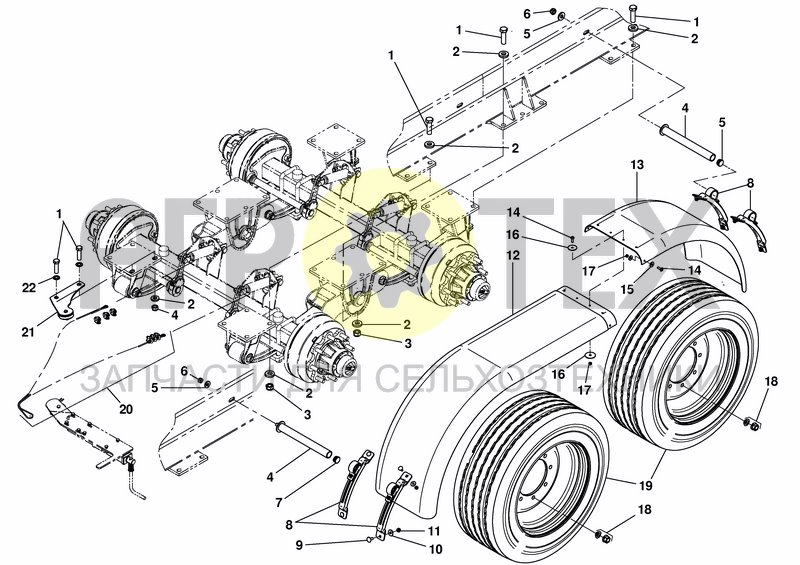 Чертеж TANDEM AXLE - TYRES 355/50 - 435/50