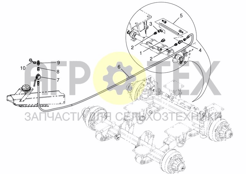 Чертеж STEERING AXLE - HYDRAULIC