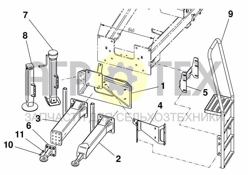 Чертеж DRAWBAR HIGHER LINKAGE