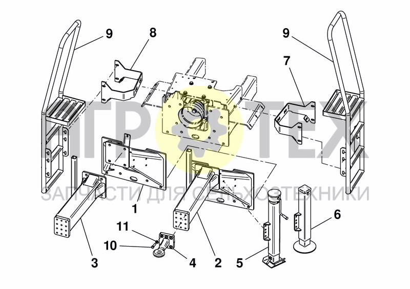 Чертеж DRAWBAR  HIGHER LINKAGE - FRONT CONVEYOR