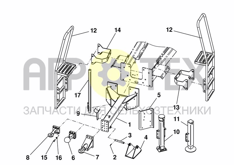 Чертеж DRAWBAR LOWER LINKAGE