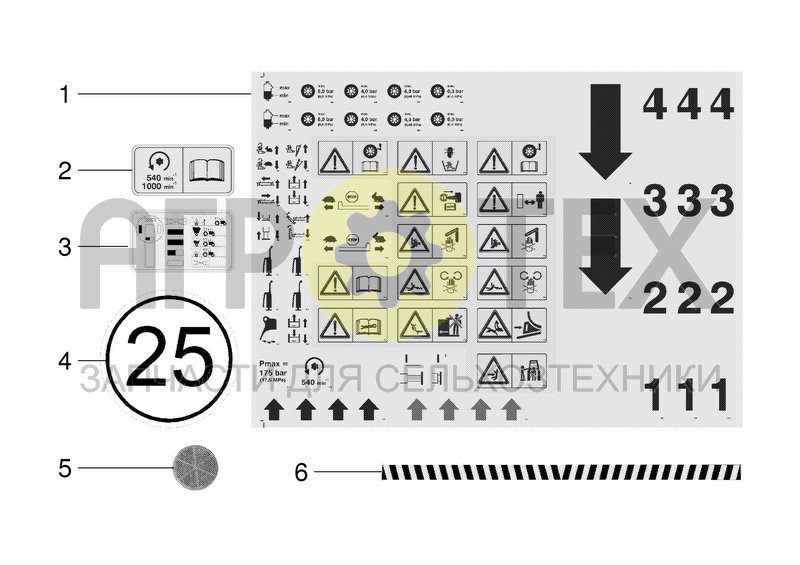 Чертеж SAFETY- AND ATTENTION LABELS