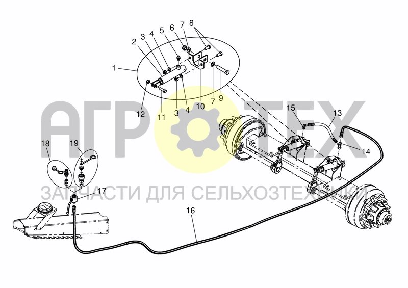 Чертеж HYDR BRAKE - SINGLE AXLE