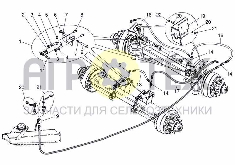 Чертеж HYDR BRAKE - TANDEM/STEERING AXLE