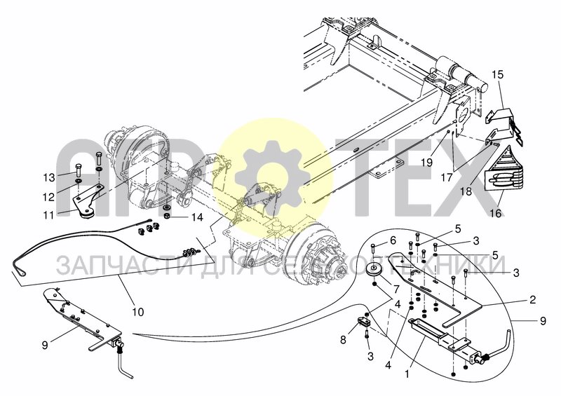 Чертеж CHASSIS PARTS - STOP BRAKE / STOP BLOCK