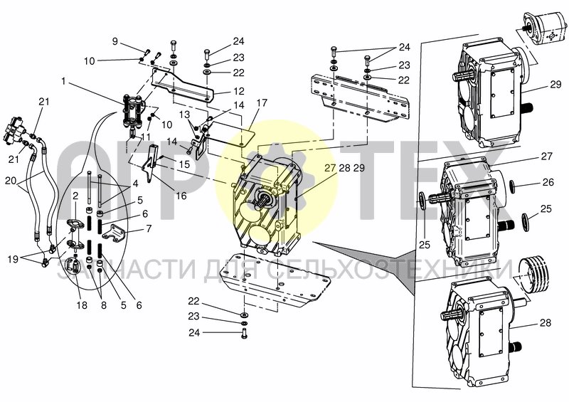 Чертеж SWITCH GEAR - HYDRAULIC SHIFT